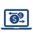 laptop with money icon