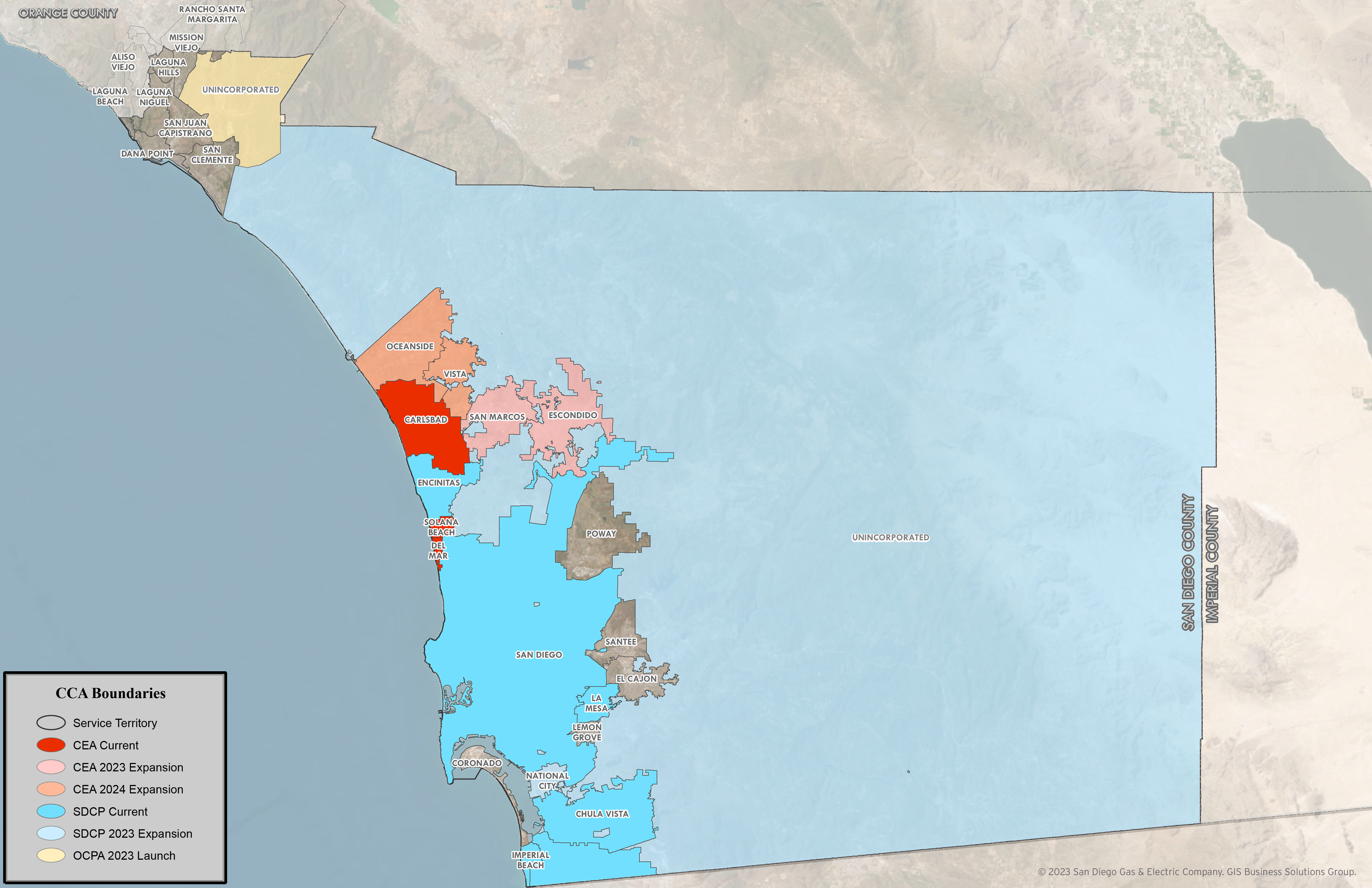 CCA Boundaries map